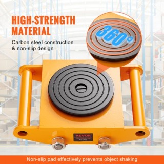 VEVOR Βαρέως Τύπου Καρότσι Μεταφοράς Μηχανημάτων 6T με 4 PU Ρόδες κ...