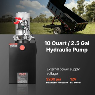 VEVOR 10L Μονή Δράση Υδραυλική Αντλία DC 12V με Μέγιστη Πίεση 22 MP...