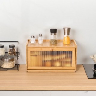 VEVOR Μεγάλης Χωρητικότητας Μπαμπού Κουτί Ψωμιού για Πάγκο Κουζίνας...