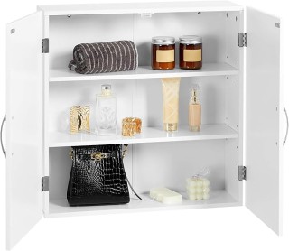 Επιτοίχιο Ντουλάπι Μπάνιου με Ρυθμιζόμενα Ράφια VASAGLE BBC320W01 Επιτοίχιο Ντουλάπι Μπάνιου με Ρυθμιζόμενα Ράφια VASAGLE BBC320W01