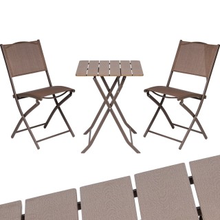BAKAJI Σετ Πτυσσόμενο Τραπέζι με 2 Καρέκλες Καφέ Εξωτερική Διακόσμ... BAKAJI Σετ Πτυσσόμενο Τραπέζι με 2 Καρέκλες Καφέ Εξωτερική Διακόσμ...