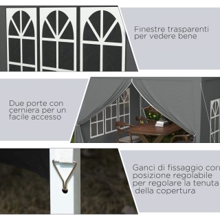 Outsunny Πτυσσόμενο κιόσκι εξωτερικού χώρου 3x3 μ με 4 πλευρικά πά... Outsunny Πτυσσόμενο κιόσκι εξωτερικού χώρου 3x3 μ με 4 πλευρικά πά...