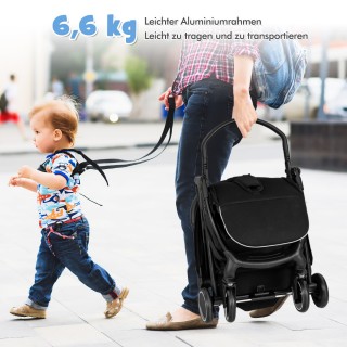 Costway  Πτυσσόμενο καροτσάκι ταξιδιού με λειτουργία ανάκλισης, φορ...