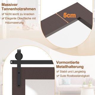 Costway Ρουστίκ ορθογώνιος καθρέφτης με ξύλινο πλαίσιο σε σκούρο κα... Costway Ρουστίκ ορθογώνιος καθρέφτης με ξύλινο πλαίσιο σε σκούρο κα...