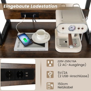 Costway Βιομηχανική ραφιέρα κρασιού με 4 επίπεδα για ποτήρια, 76 x ...