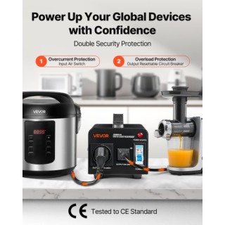 VEVOR Μετασχηματιστής Τάσης 500VA Step Up/Down 110V σε 220V/220V σε...