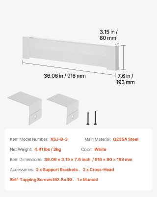 VEVOR Καπάκι Καλοριφέρ 3 ft / 916 mm σε Λευκό Χρώμα DBJRQGTHJBASCF4... VEVOR Καπάκι Καλοριφέρ 3 ft / 916 mm σε Λευκό Χρώμα DBJRQGTHJBASCF4...