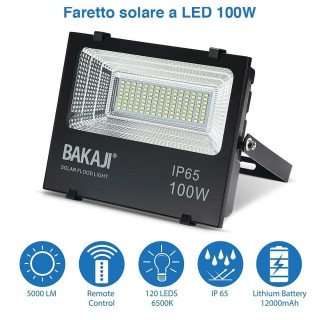 BAKAJI Σετ 2 Fari LED 100W Ηλιακός Πάνελ Φως Εξωτερικού Χώρου Ρυθμ... BAKAJI Σετ 2 Fari LED 100W Ηλιακός Πάνελ Φως Εξωτερικού Χώρου Ρυθμ...