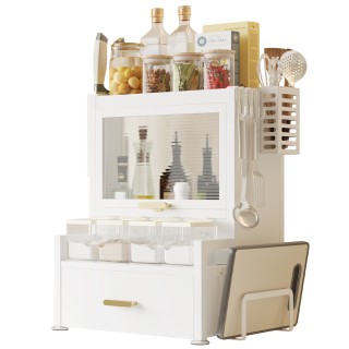 BAKAJI Ράφι Ντουλάπι Οργανωτής Μπαχαρικών με Βιτρίνα και Συρτάρι Λε... BAKAJI Ράφι Ντουλάπι Οργανωτής Μπαχαρικών με Βιτρίνα και Συρτάρι Λε...