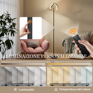 HOMCOM Ρυθμιζόμενο Φωτιστικό Δαπέδου 2700K-6000K με Τηλεχειριστήριο...