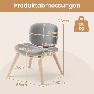 Costway Μοντέρνα Πολυθρόνα με Πλάτη και Μαξιλάρι Καθίσματος Σε Λαμπ...