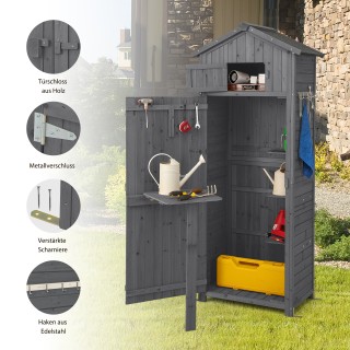 Costway Πολυλειτουργική και Κλειδωμένη Ξύλινη Αποθήκη Κήπου 75 x 50...