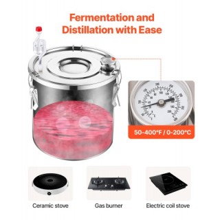 VEVOR  Αποστακτήρας 8L Ανοξείδωτος για Νερό & Αλκοόλ  DLNTZLQYS8JL8...