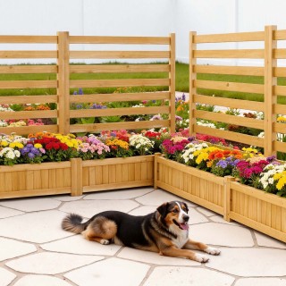 VEVOR Ξύλινος Φράχτης Ιδιωτικότητας, 914 x 1143 mm, Μεταλλικές Πασσ...