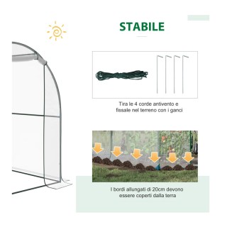 Διάφανο Θερμοκήπιο 250 x 200 x 200 cm Outsunny 01-0467 Διάφανο Θερμοκήπιο 250 x 200 x 200 cm Outsunny 01-0467