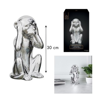 Διακοσμητική Μαϊμού από Δολομίτη 17 x 15 x 28 cm Χρώματος Ασημί Hom... Διακοσμητική Μαϊμού από Δολομίτη 17 x 15 x 28 cm Χρώματος Ασημί Hom...