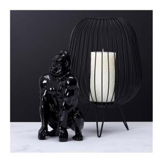 Διακοσμητικός Γορίλας Πολυρητίνης 14.5 x 14 x 24 cm Χρώματος Μαύρο ...