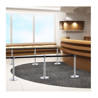 Σετ Διαχωριστικά Κολωνάκια από Ανοξείδωτο Ατσάλι με Ιμάντα 2 m Χρώμ... Σετ Διαχωριστικά Κολωνάκια από Ανοξείδωτο Ατσάλι με Ιμάντα 2 m Χρώμ...