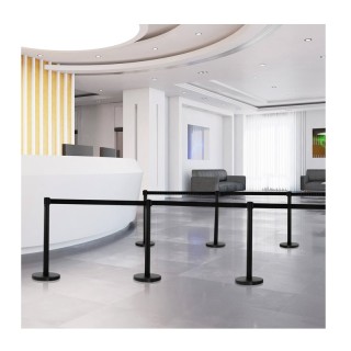 Σετ Διαχωριστικά Κολωνάκια από Ανοξείδωτο Ατσάλι με Ιμάντα 2 m Χρώμ... Σετ Διαχωριστικά Κολωνάκια από Ανοξείδωτο Ατσάλι με Ιμάντα 2 m Χρώμ...