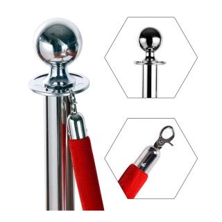 Σετ Διαχωριστικά Κολωνάκια από Ανοξείδωτο Ατσάλι με Σχοινί 1.5 m 2 ...