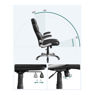 Διευθυντική Καρέκλα Γραφείου 70 x 75 x 119-137 cm Songmics OBG65BK Διευθυντική Καρέκλα Γραφείου 70 x 75 x 119-137 cm Songmics OBG65BK