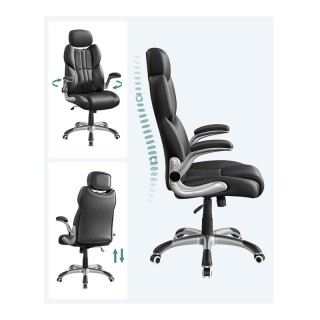 Διευθυντική Καρέκλα Γραφείου 70 x 75 x 119-137 cm Songmics OBG65BK Διευθυντική Καρέκλα Γραφείου 70 x 75 x 119-137 cm Songmics OBG65BK