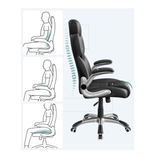Διευθυντική Καρέκλα Γραφείου 70 x 75 x 119-137 cm Songmics OBG65BK Διευθυντική Καρέκλα Γραφείου 70 x 75 x 119-137 cm Songmics OBG65BK