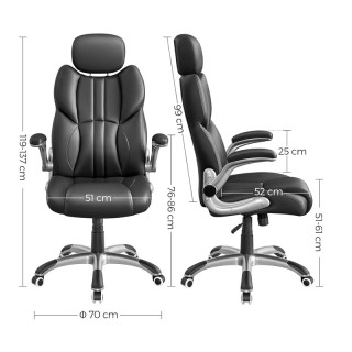 Διευθυντική Καρέκλα Γραφείου 70 x 75 x 119-137 cm Songmics OBG65BK Διευθυντική Καρέκλα Γραφείου 70 x 75 x 119-137 cm Songmics OBG65BK