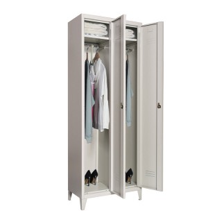 Δίφυλλη Μεταλλική Ντουλάπα Εξωτερικού Χώρου με Χώρισμα και 2 Ράφια ...