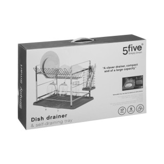 Διώροφη Μεταλλική Πιατοθήκη Στεγνωτήριο 46.2 x 33 x 35 cm 5Five Sim...