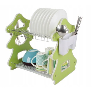 Διώροφη Μεταλλική/Πλαστική Πιατοθήκη Στεγνωτήριο 39 x 26 x 39 cm Ve...