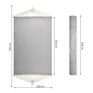 Διπλή Αιώρα 345 x 150 cm Χρώματος Γκρι Bakaji 02814200 Διπλή Αιώρα 345 x 150 cm Χρώματος Γκρι Bakaji 02814200