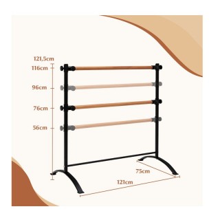 Διπλή Μπάρα Μπαλέτου με Ρυθμιζόμενο Ύψος 121 x 75 x 121.5 cm Costwa...