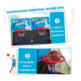 Διπλή Μπασκέτα Arcade με Βάση 90 x 90 x 140 cm Costway SP37889 Διπλή Μπασκέτα Arcade με Βάση 90 x 90 x 140 cm Costway SP37889