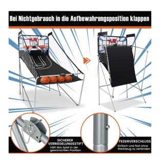 Διπλή Μπασκέτα με Βάση 207 x 108 x 205 cm Costway SP35202WH