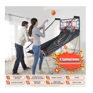 Διπλή Μπασκέτα με Βάση 207 x 108 x 205 cm Costway SP35202WH