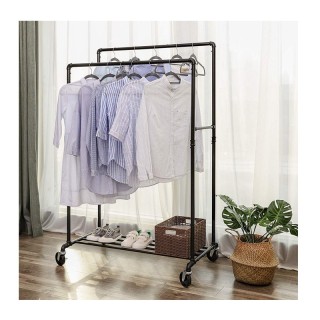 Διπλή Μεταλλική Κρεμάστρα Ρούχων Δαπέδου 100 x 162 x 59 cm με Ρόδες... Διπλή Μεταλλική Κρεμάστρα Ρούχων Δαπέδου 100 x 162 x 59 cm με Ρόδες...