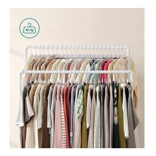 Διπλή Μεταλλική Κρεμάστρα Ρούχων Δαπέδου 100 x 162 x 59 cm με Ρόδες... Διπλή Μεταλλική Κρεμάστρα Ρούχων Δαπέδου 100 x 162 x 59 cm με Ρόδες...