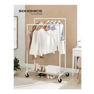 Διπλή Μεταλλική Κρεμάστρα Ρούχων Δαπέδου 100 x 162 x 59 cm με Ρόδες...