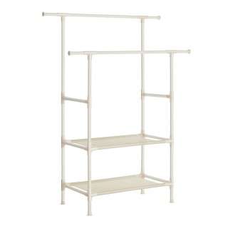 Διπλή Μεταλλική Κρεμάστρα Ρούχων Δαπέδου με 2 Υφασμάτινα Ράφια 114 ... Διπλή Μεταλλική Κρεμάστρα Ρούχων Δαπέδου με 2 Υφασμάτινα Ράφια 114 ...