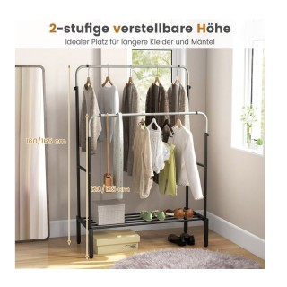 Διπλή Μεταλλική Κρεμάστρα Ρούχων Δαπέδου με 1 Ράφι 108 x 50 x 160/1... Διπλή Μεταλλική Κρεμάστρα Ρούχων Δαπέδου με 1 Ράφι 108 x 50 x 160/1...