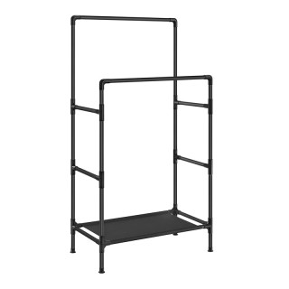 Διπλή Μεταλλική Κρεμάστρα Ρούχων Δαπέδου με Υφασμάτινο Ράφι 83 x 45...