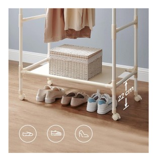 Διπλή Μεταλλική Τροχήλατη Κρεμάστρα Ρούχων Δαπέδου με Υφασμάτινο Ρά... Διπλή Μεταλλική Τροχήλατη Κρεμάστρα Ρούχων Δαπέδου με Υφασμάτινο Ρά...