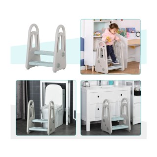 Διπλό Παιδικό Βοηθητικό Σκαλοπάτι με Λαβές 43.5 x 38.5 x 61 cm HOMC...