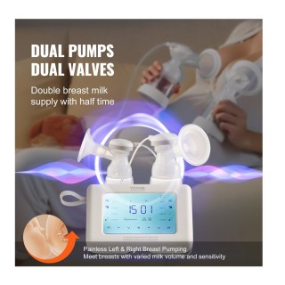 Διπλό Ηλεκτρικό Θήλαστρο με 4 Λειτουργίες και Οθόνη LED VEVOR DDXNQ...