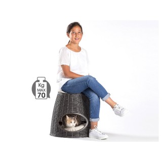 Διπλό Κρεβάτι-Σκαμπό Κατοικίδιων με 2 Μαξιλάρια 52 x 50 x 46/55 cm ... Διπλό Κρεβάτι-Σκαμπό Κατοικίδιων με 2 Μαξιλάρια 52 x 50 x 46/55 cm ...