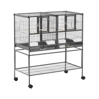 Διπλό Μεταλλικό Τροχήλατο Κλουβί Πτηνών 95 x 45.5 x 102 cm PawHut D... Διπλό Μεταλλικό Τροχήλατο Κλουβί Πτηνών 95 x 45.5 x 102 cm PawHut D...
