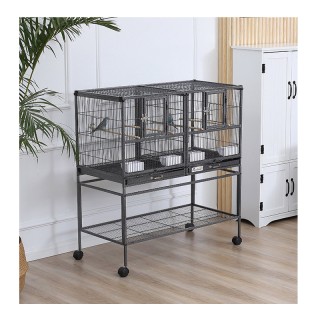 Διπλό Μεταλλικό Τροχήλατο Κλουβί Πτηνών 95 x 45.5 x 102 cm PawHut D... Διπλό Μεταλλικό Τροχήλατο Κλουβί Πτηνών 95 x 45.5 x 102 cm PawHut D...