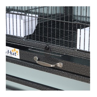 Διπλό Μεταλλικό Τροχήλατο Κλουβί Πτηνών 95 x 45.5 x 102 cm PawHut D...