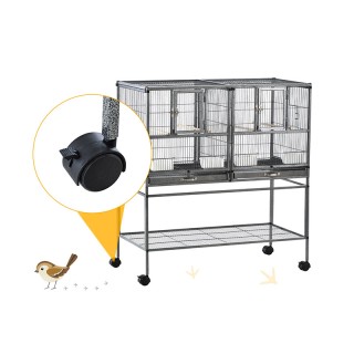 Διπλό Μεταλλικό Τροχήλατο Κλουβί Πτηνών 95 x 45.5 x 102 cm PawHut D... Διπλό Μεταλλικό Τροχήλατο Κλουβί Πτηνών 95 x 45.5 x 102 cm PawHut D...